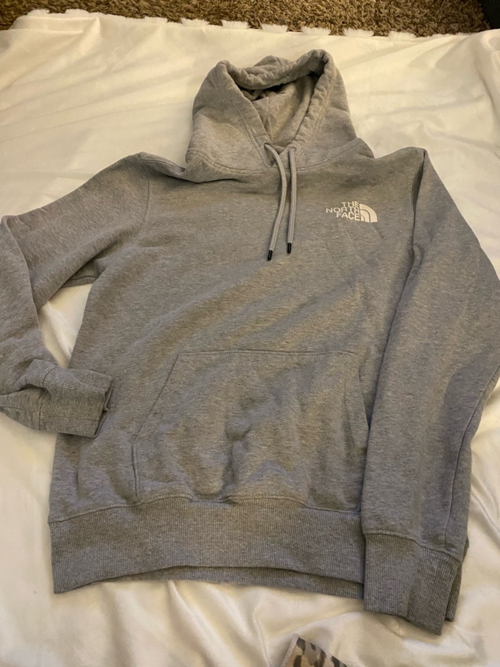 The North Face Men's Light Gray Crewneck Hoodie Pullover